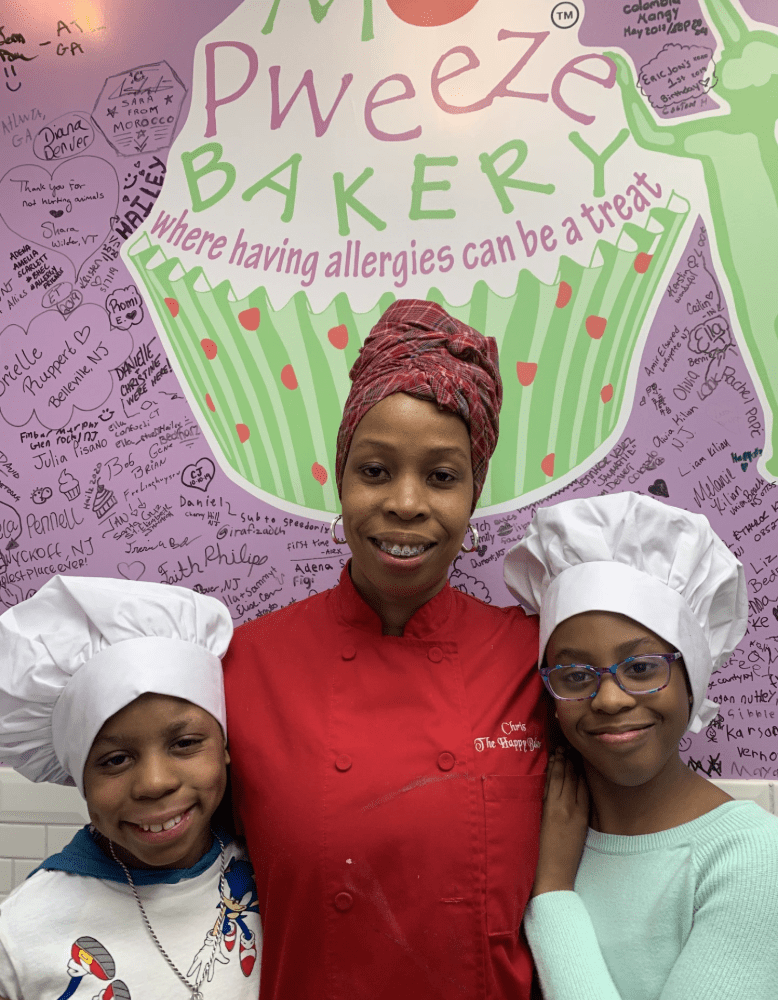 Denville's Mo'Pweeze Bakery's owner Christine Allen with her twins, Maddox (left) and Sanaa