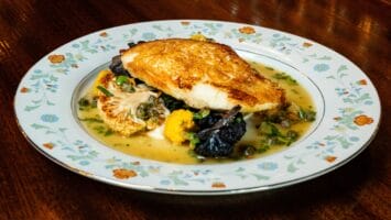 Brioche-crusted halibut from Brothers Daley in Sea Bright