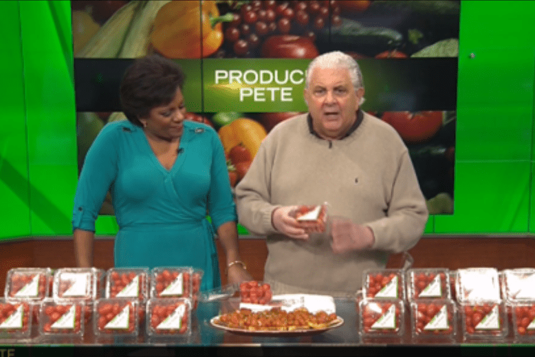 Produce Pete discusses grape tomatoes with anchorwoman Pat Battle during a recent segment of NBC's "Weekend Today in New York"