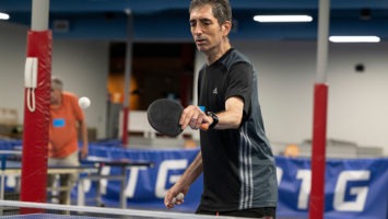 A man playing Ping-Pong