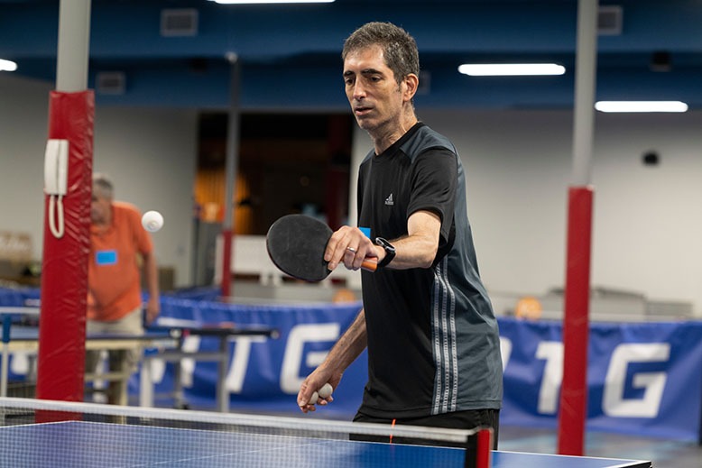 A man playing Ping-Pong