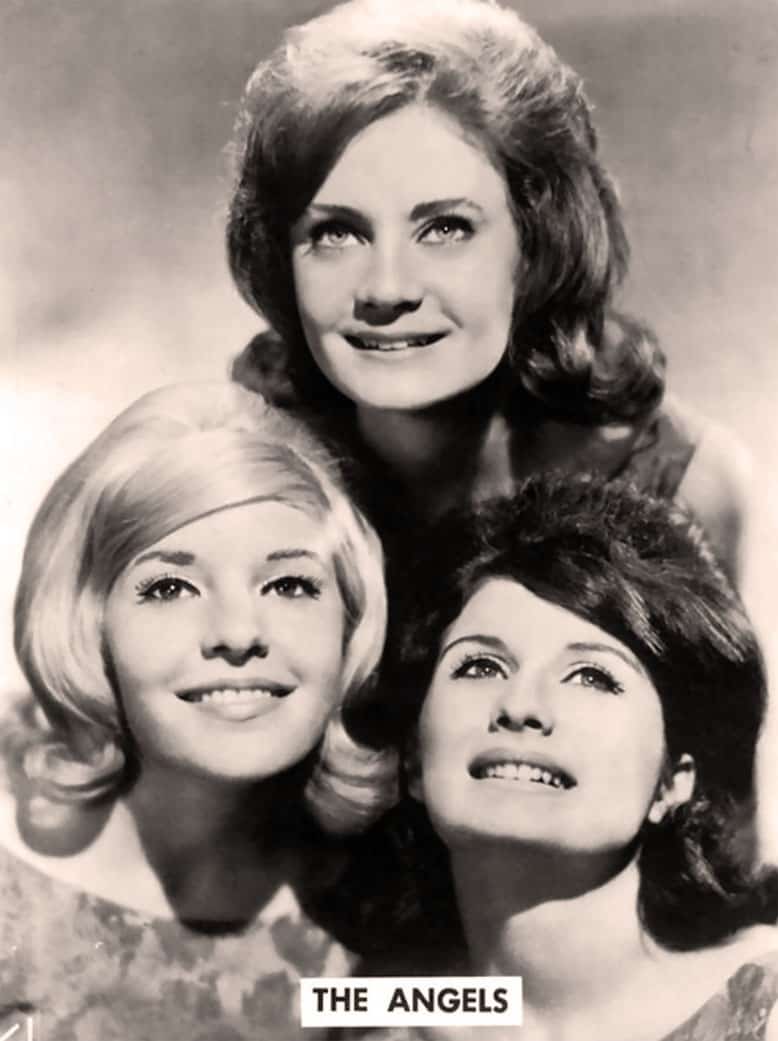 Black-and-white promotional photo of the Angels in 1964