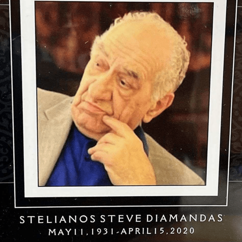 In memoriam photo of former Greek Store owner Steve Diamandis, who died in 2020