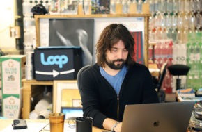 Tom Szaky of TerraCycle works at his laptop