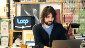 Tom Szaky of TerraCycle works at his laptop