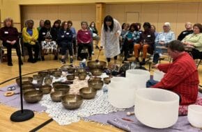 A WINGS sound-therapy session with Tibetan singing bowls