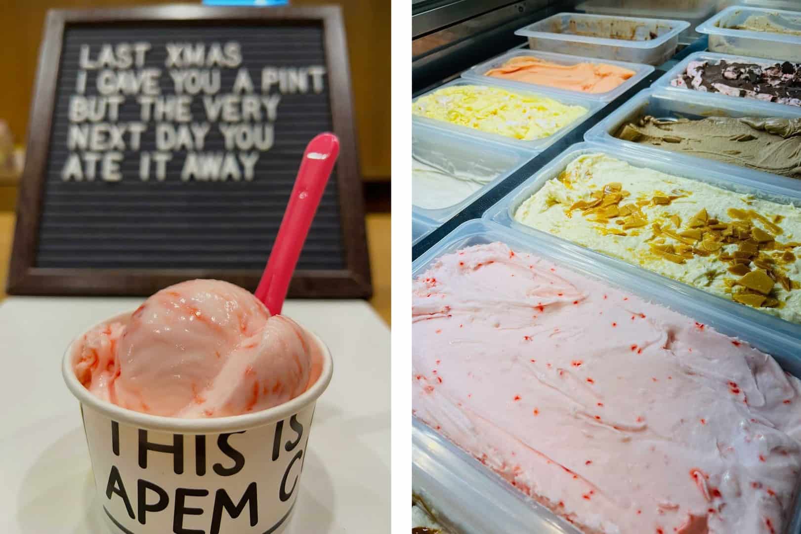Holiday-inspired gelato flavors at APEM Creamery in Bloomfield