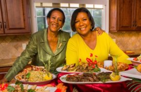 Debra Sandler and her Auntie Mavis in the kitchen