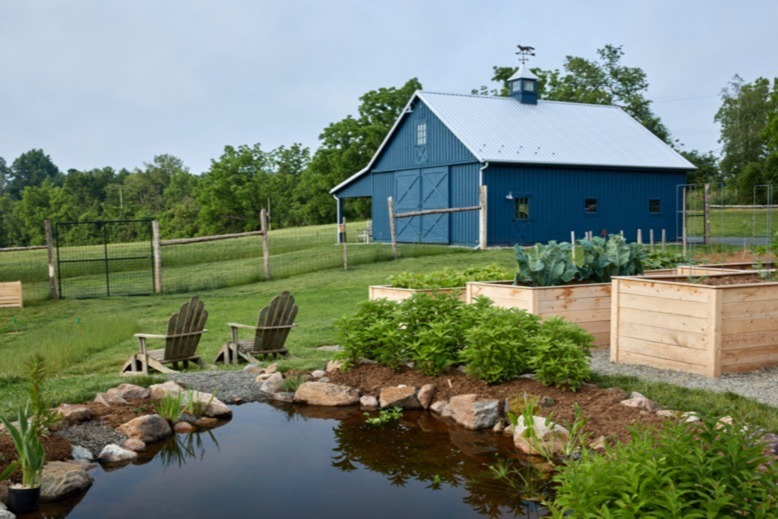 The blue barn at Cold Book Farm in Hunterdon County