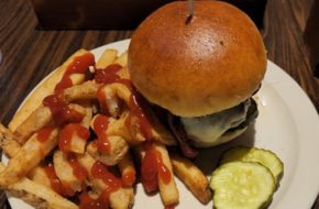 Burger and fries at Firkin Tavern in Ewing