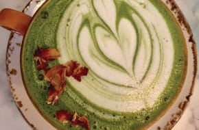 Matcha latte from Hatch 44 Cafe in Bradley Beach