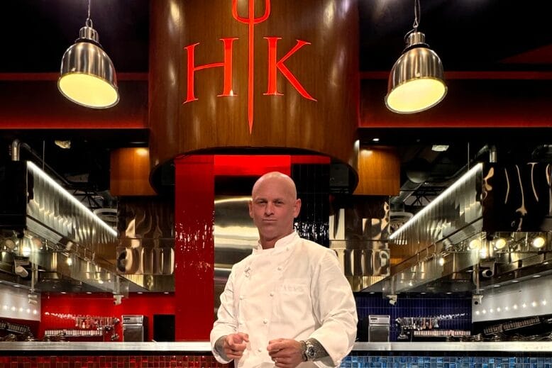 Chef James Avery on the "Hell's Kitchen" set