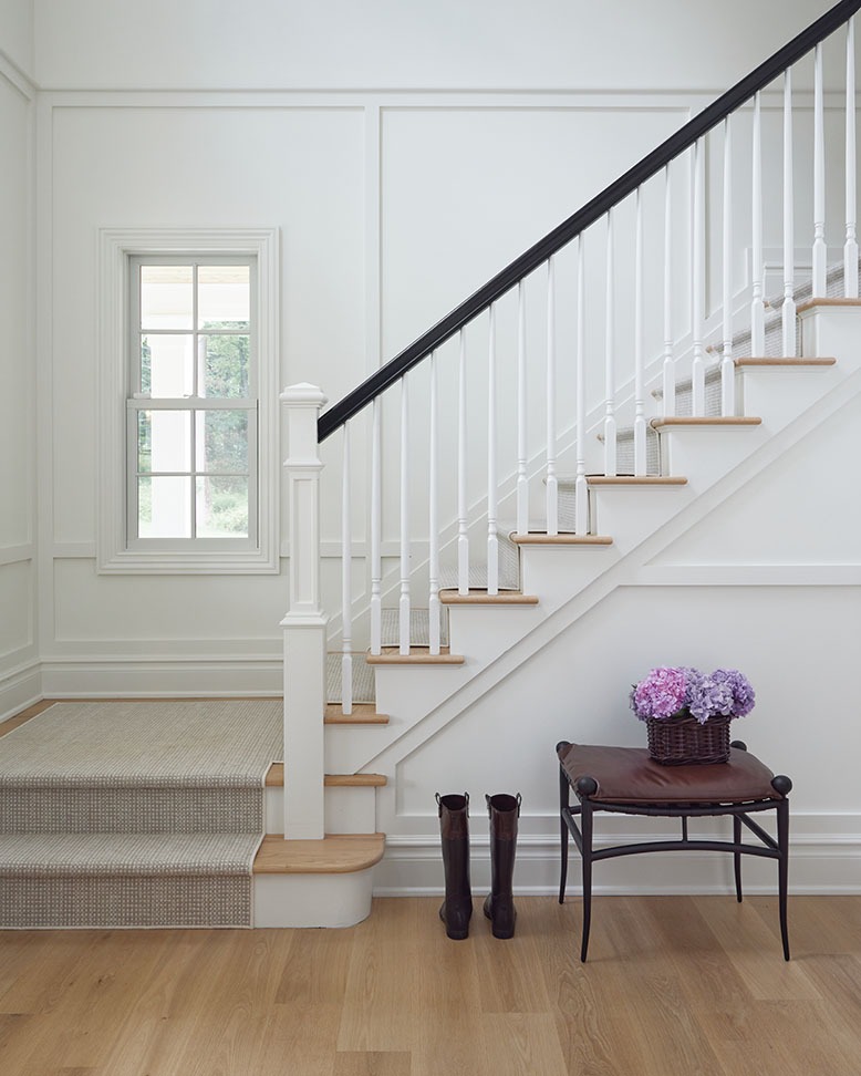 The New England-inspired staircase in Kathryn Tappen's home