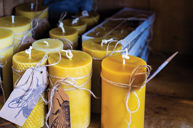 Beeswax candles at Larger Cross in Oldwick.