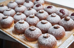 Doughnuts filled with Nutella and strawberry jam from Liv Breads in Millburn