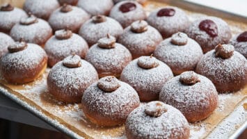 Doughnuts filled with Nutella and strawberry jam from Liv Breads in Millburn