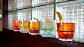Assortment of differently colored negronis