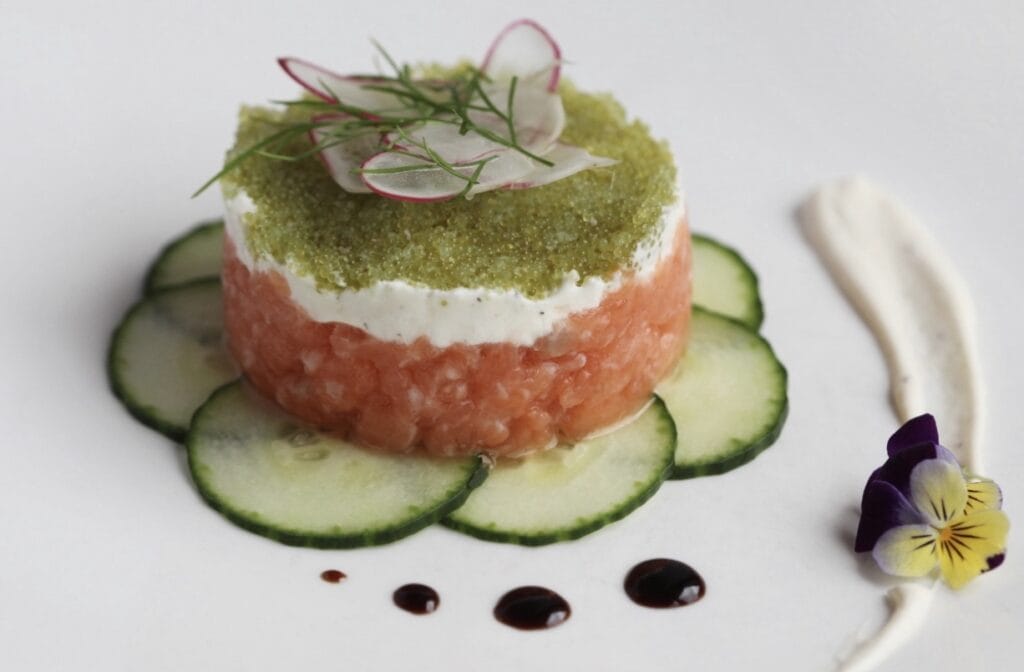 Salmon tartar at Lorena's in Maplewood