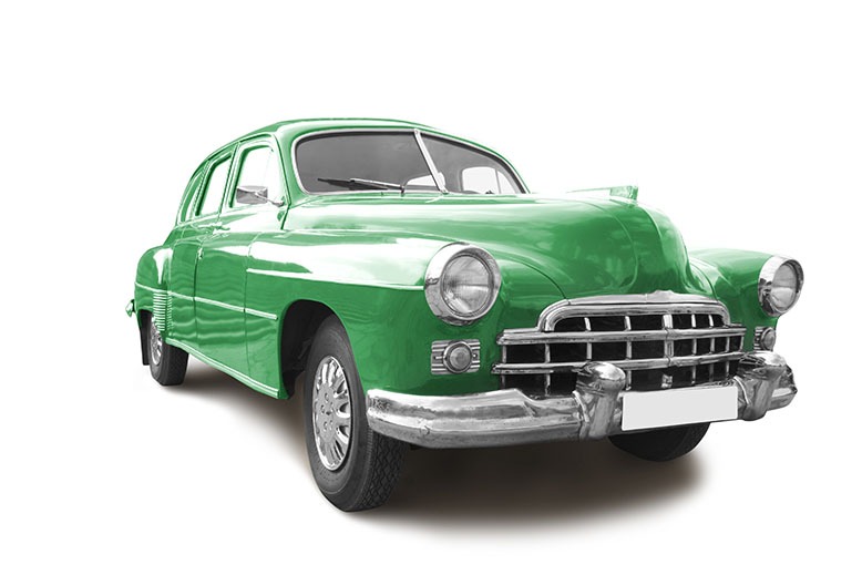 Vintage green retro car