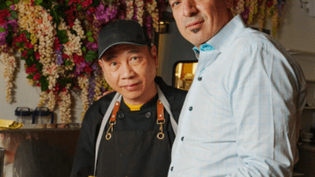 Sushi sensei Kenny Mar with De Novo Montclair owner Demetri Malki