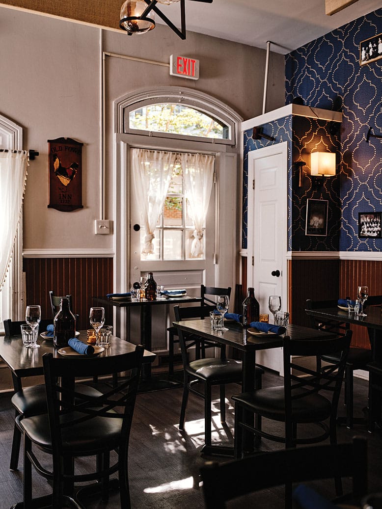 The dining room at Gass & Main in Haddonfield, which is a re-creation of chef Dane DeMarco’s childhood living room