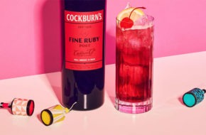 Cockburn's port bottle and cocktail