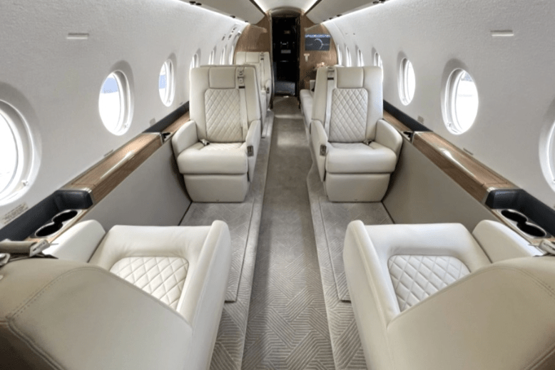 Inside of a private flight