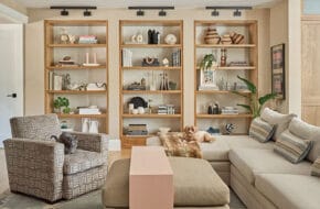 The living room in a Glen Ridge home