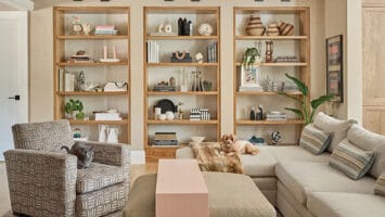 The living room in a Glen Ridge home