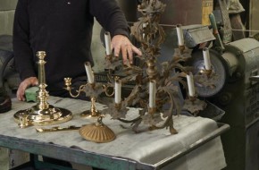 James Sherron meticulously cleans and refurbishes antiques in an array of metals at Metal Masters Restoration.