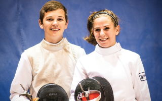 NJ fencing standouts Ross Monteith and Katie Vella.