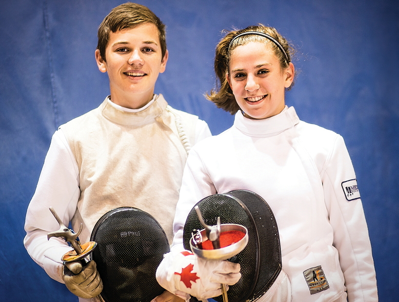 NJ fencing standouts Ross Monteith and Katie Vella.