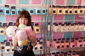 The Morans' daughter Olivia samples the family's fluffy fare.