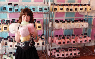 The Morans' daughter Olivia samples the family's fluffy fare.