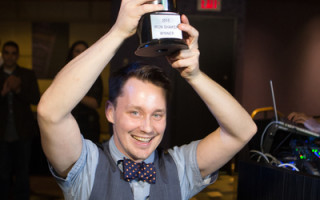 Vincent Miezejewski, winner of the third annual Iron Shaker cocktail competition,