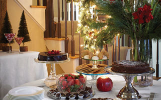 Christy and Kevin Kohler make a splash with an elaborte dessert table, the perfect ending to their Christmas Eve.
