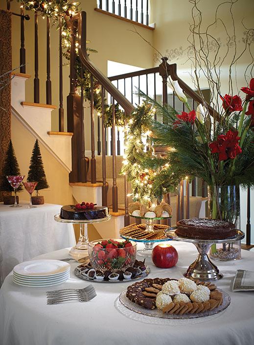 Christy and Kevin Kohler make a splash with an elaborte dessert table, the perfect ending to their Christmas Eve.