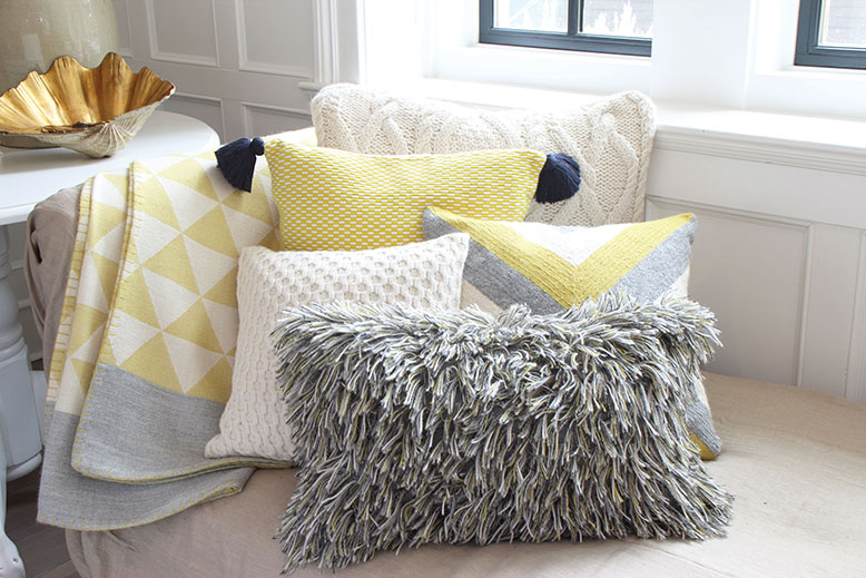 Alpaca and cotton pillows (left) range from $165 to $475.