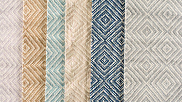 Available in six scrumptious colorways, this diamond pattern by Stark is classically cool.