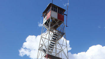 The 60-foot-tall Catfish Fire Tower is located in the Delaware Water Gap National Recreation Area.