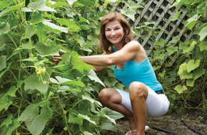 Nancy Pindilli in her Point Pleasant vegetable garden.