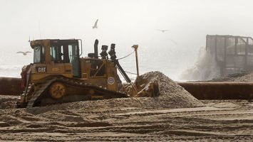 Heavy machinery replenishes the beach in Ship Bottom on Long Beach Island in May 2015.