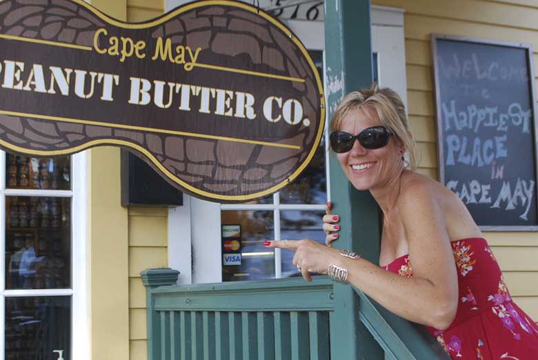 Tourgoer Brenda Massey at a stop on the Historic Downtown Cape May Food Tour.