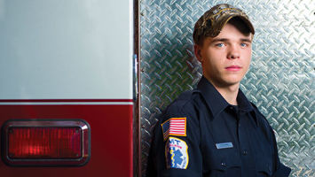 Tyler Treible, a volunteer with the Rockaway Township Fire Department.