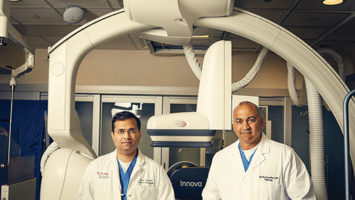 Endovascular neurosurgeon Gaurav Gupta, left, and neuroradiologist Sudipta Roychowdhury were the first doctors in the state to use a new stent called the Pipeline to treat brain aneurysms.