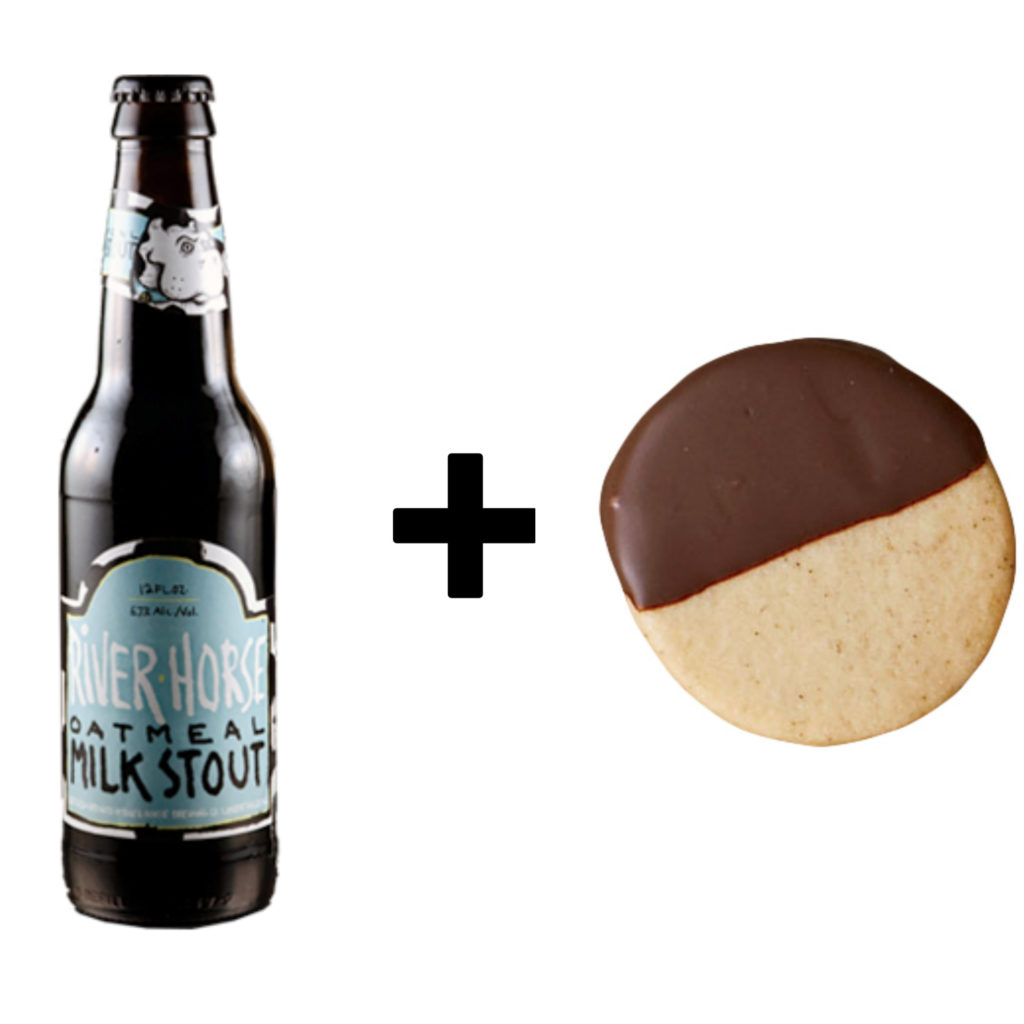 River Horse Brewing Co.'s Oatmeal Milk Stout + Chocolate-Dipped Sugar Cookies