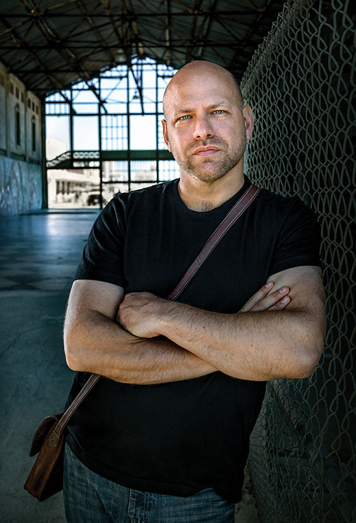 Azzan Yadin-Israel at the vacant Casino in Asbury Park, on the boardwalk forever linked to Bruce Springsteen.