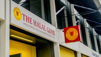 The Halsey Street storefront of Newark's Halal Guys restaurant, the chain's first in New Jersey. Photo: Courtesy Halal Guys