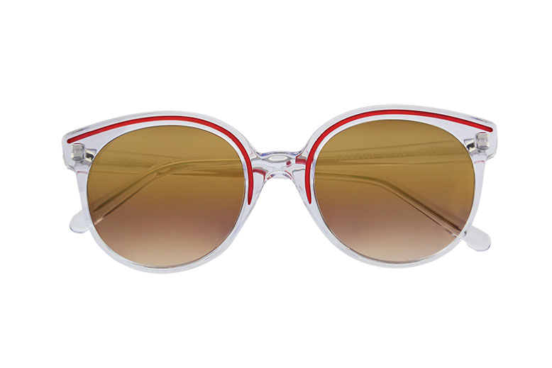 Lafont Vogue sunnies sport mirrored lenses and a sleek silhouette; $449 at Jacqueline Stanley Opticians in Englewood.