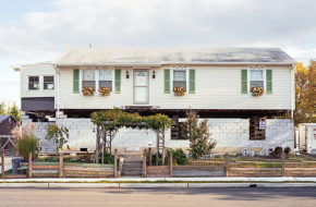 “This house in Union Beach,” Wagner says, “to me shows the way people tried to keep things as normal as possible while they were going through this. You still have the shutters and window boxes, the landscaping and the arbor, as if the front door was there.” Houseraising will be published as a book next spring.
